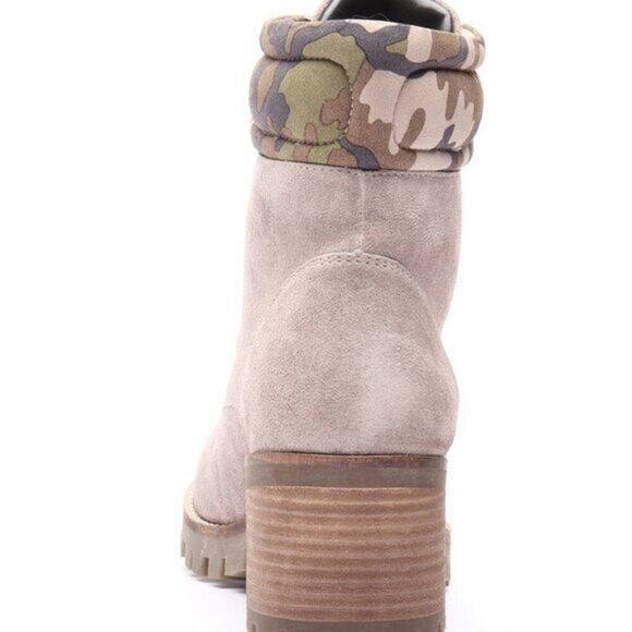 Women's Camo Suede Heeled Boot‎ CREVO Combat Lug Sole Shoes Size 6.5 $99 - Picture 9 of 11